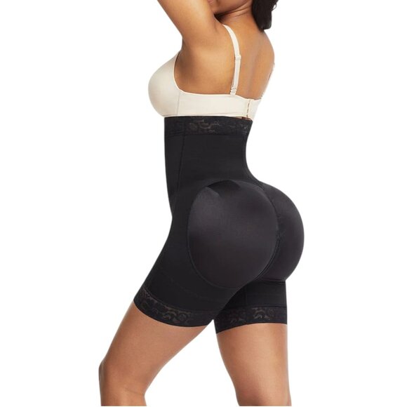 ✨ Comfort Lace-Trim High-Waisted Shapewear Shorts Curves Shaper Butt Lifter - Picture 5 of 5